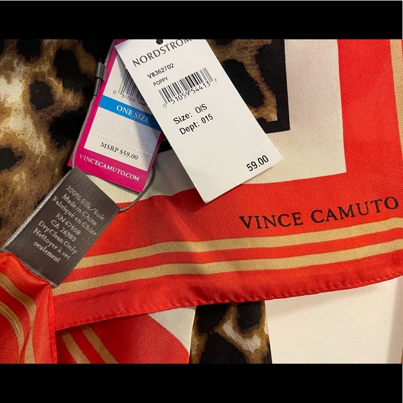 Vince Camuto 100% Silk Square Scarf NWT - Picture 5 of 6